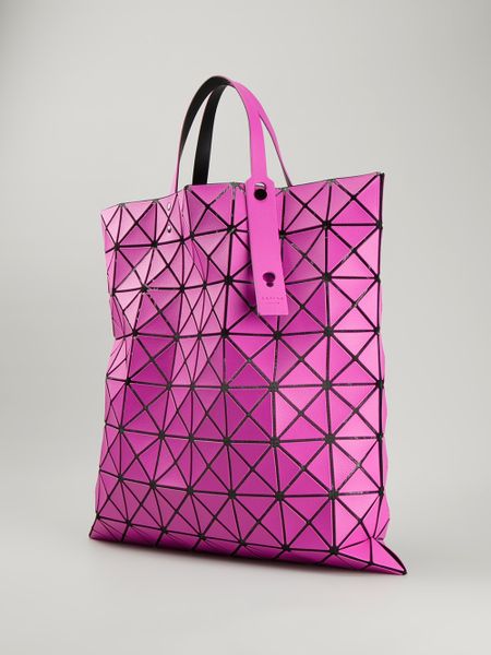 Bao Bao Issey Miyake Cross Squares Shopper Tote in Pink (pink & purple ...