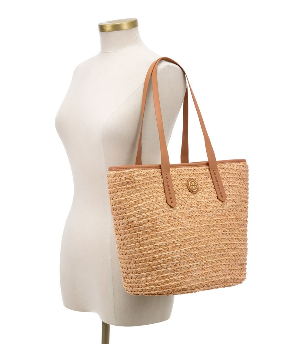Tory burch Straw Basket Tote in Natural Lyst