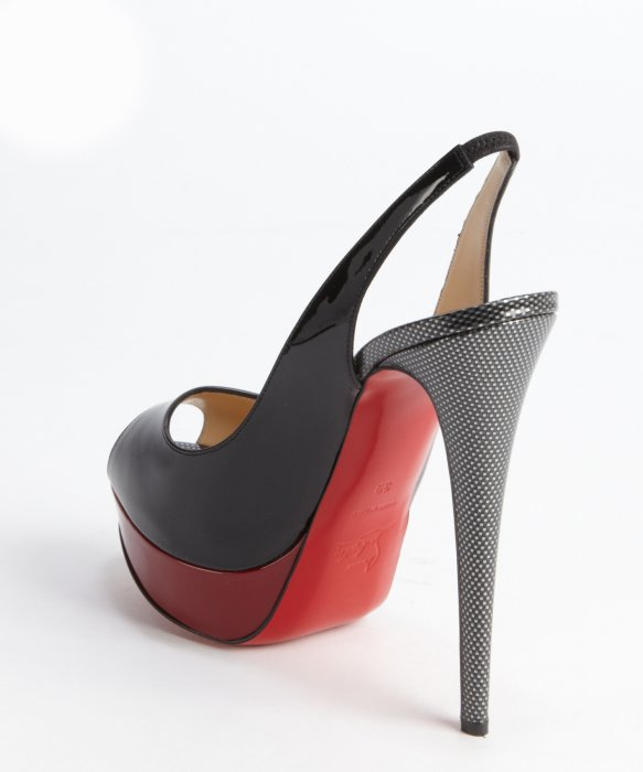 shoes replica usa - christian louboutin patent leather peep-toe Lady Sling pumps | The ...