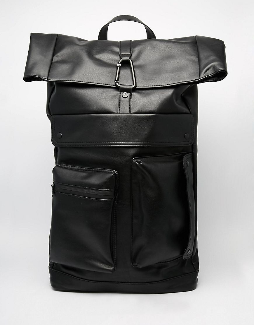 Lyst - Dark Future Backpack With Straps In Faux Leather in Black for Men