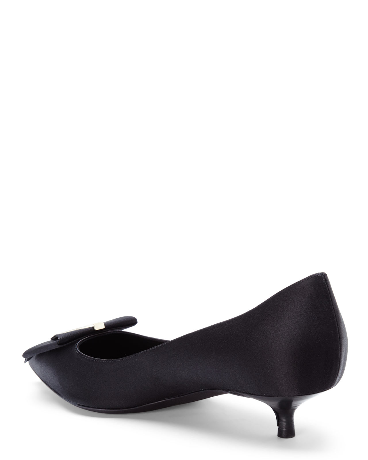 Giambattista valli Satin Bow Kitten Heels in Black | Lyst