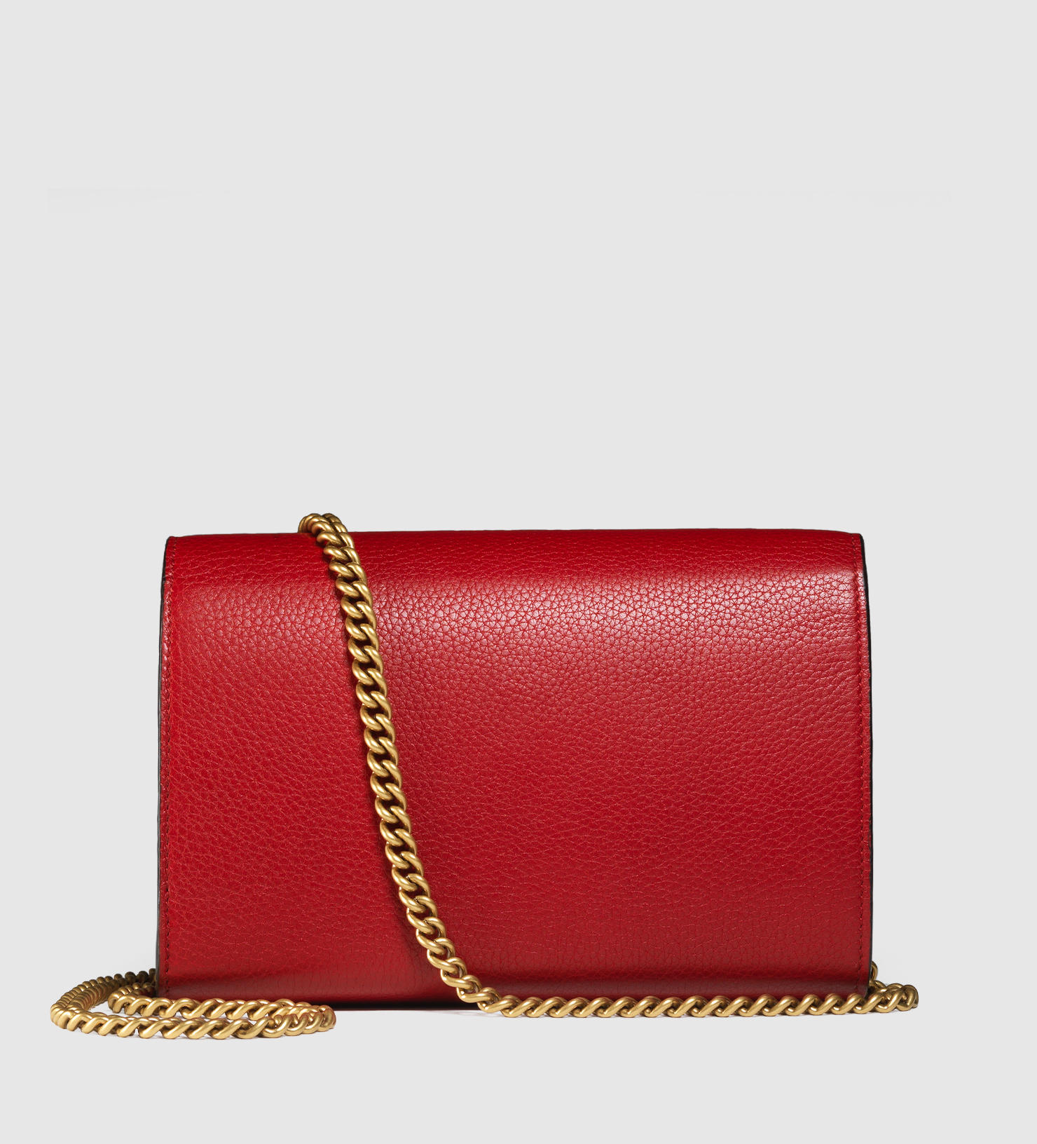 Gucci Gg Marmont Leather Chain Wallet in Red | Lyst