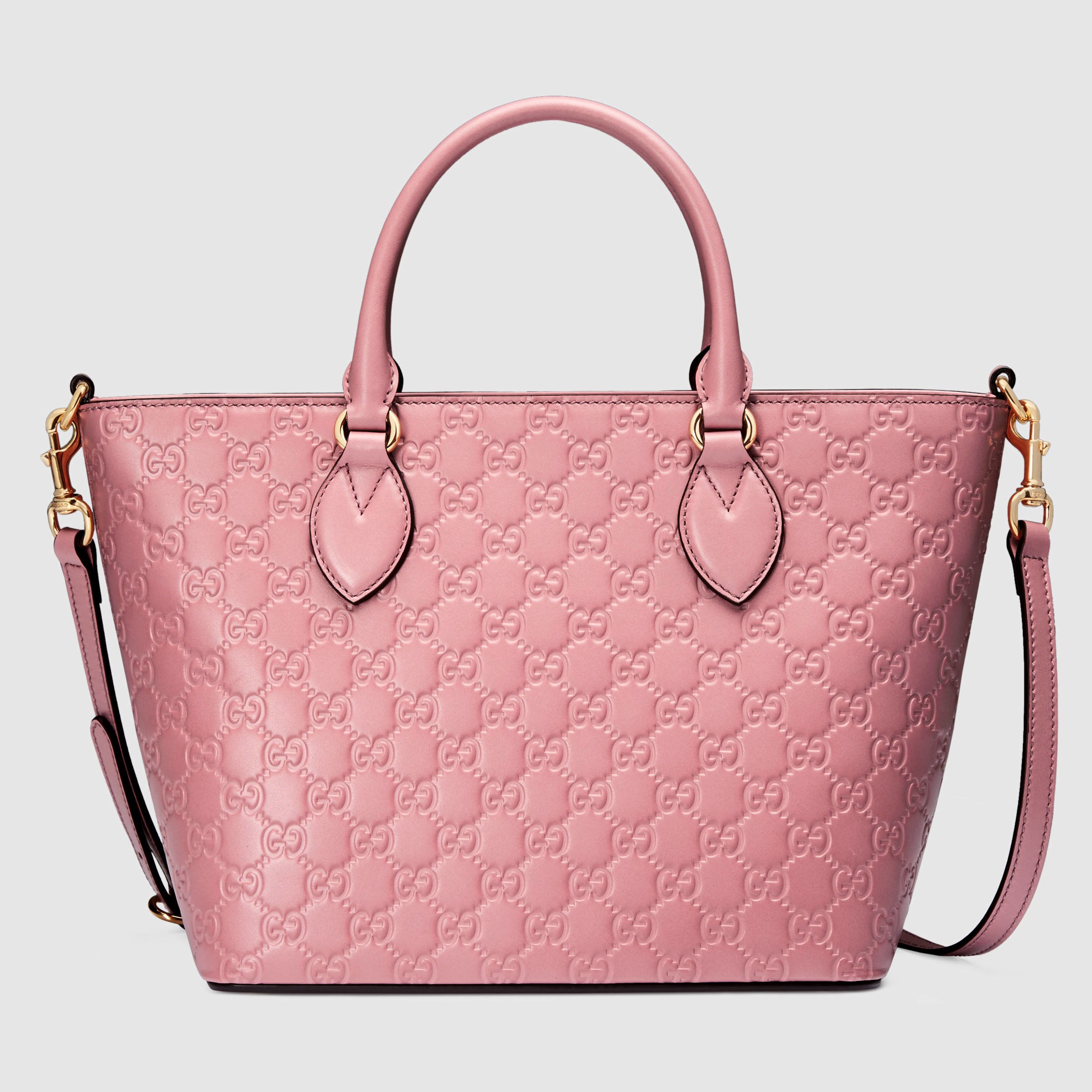 Lyst - Gucci Signature Leather Tote in Pink