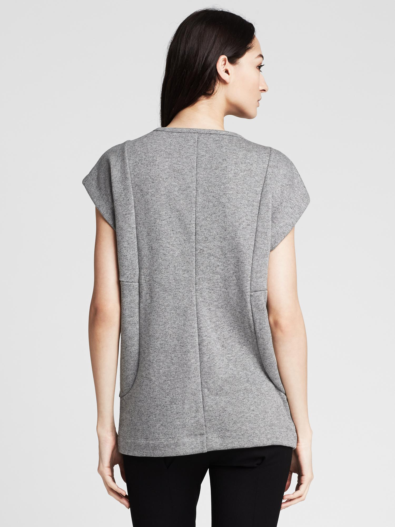 Banana republic CapSleeve Sweatshirt in Gray (Heather gray) Lyst