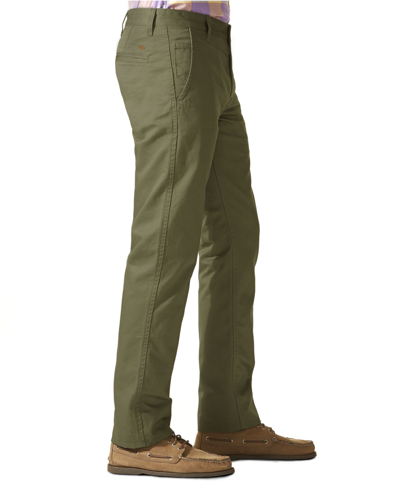 Dockers D1 Slim Tapered Fit Alpha Khaki Flat Front Pants in Green for ...