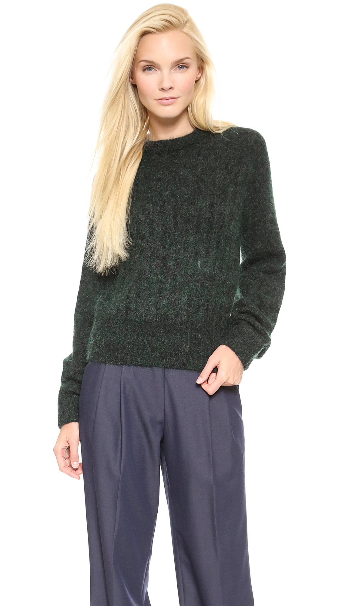 Acne Studios Dania Mohair Sweater - White in Dark Forest ...