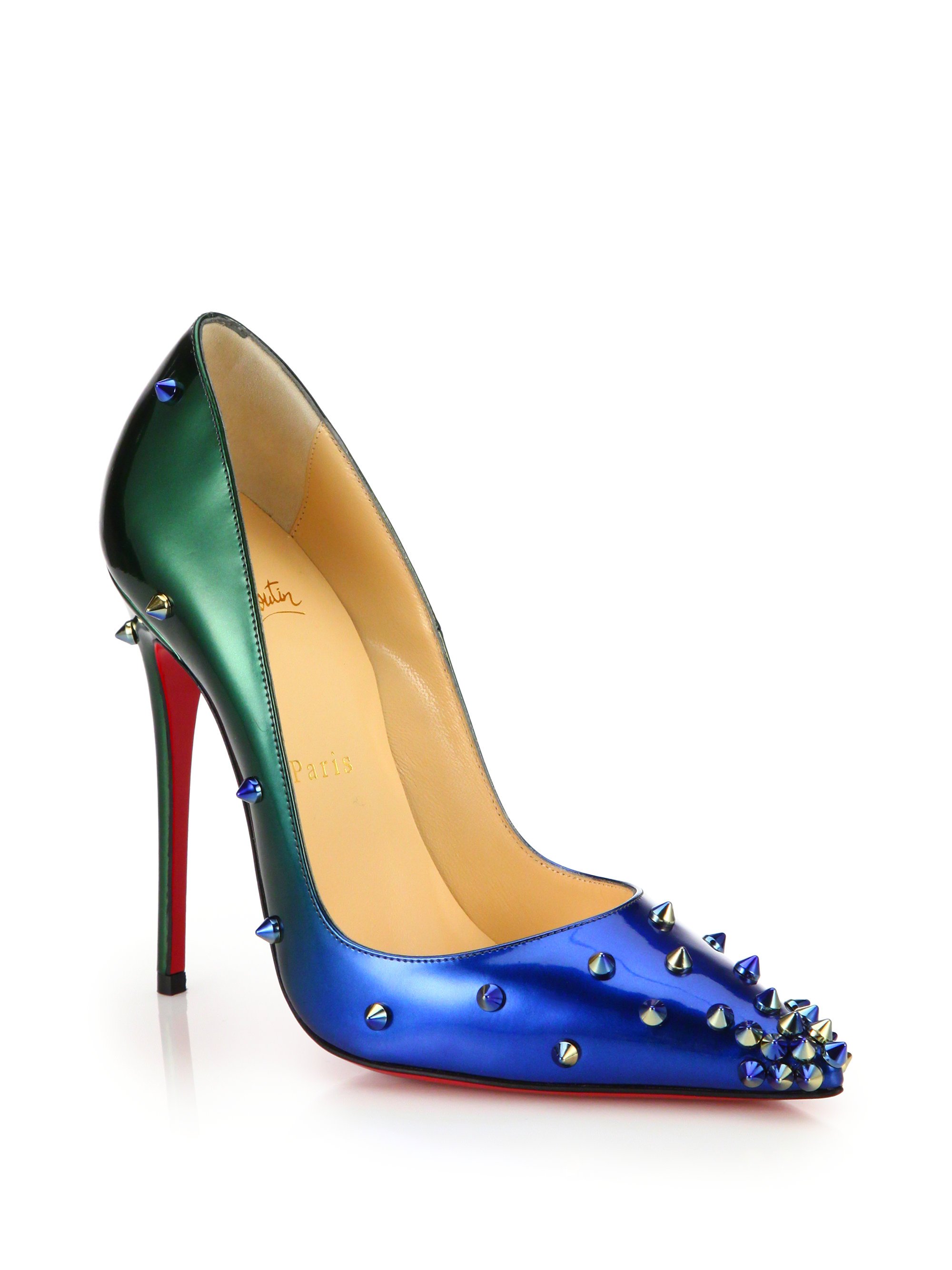 Lyst - Christian Louboutin Degraspike Studded Ombré Leather Pumps