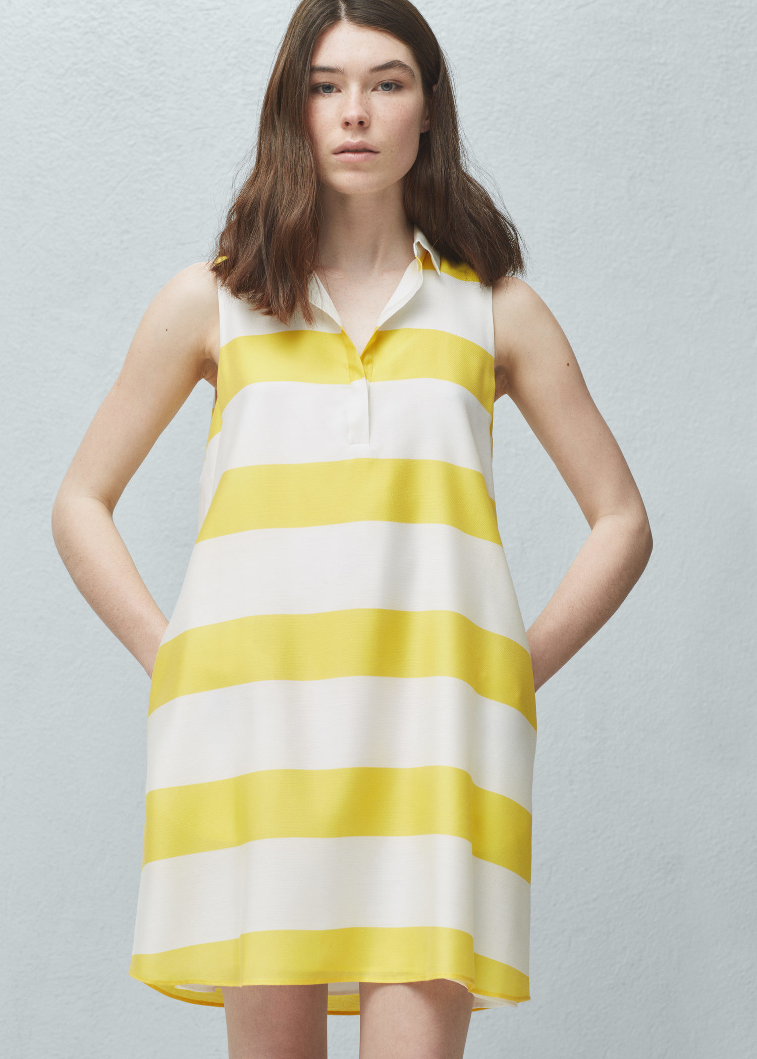 Lyst Mango Striped  Shirt  Dress  in White