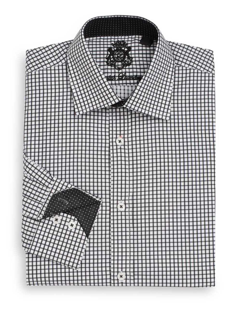 English laundry Classic-fit Checkered Cotton Dress Shirt in Black for ...