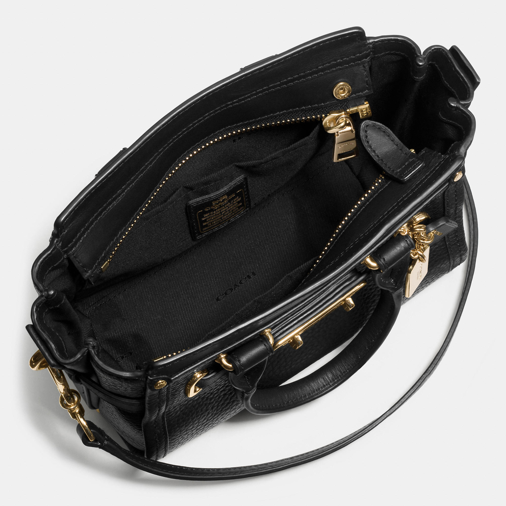 Lyst - Coach Swagger 20 Pebbled Leather Bag in Black