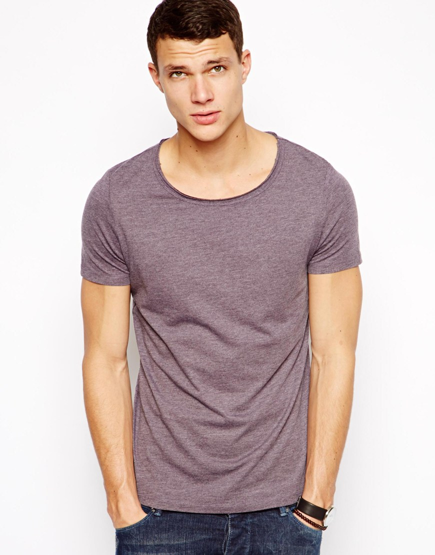 wide neck t shirts men's