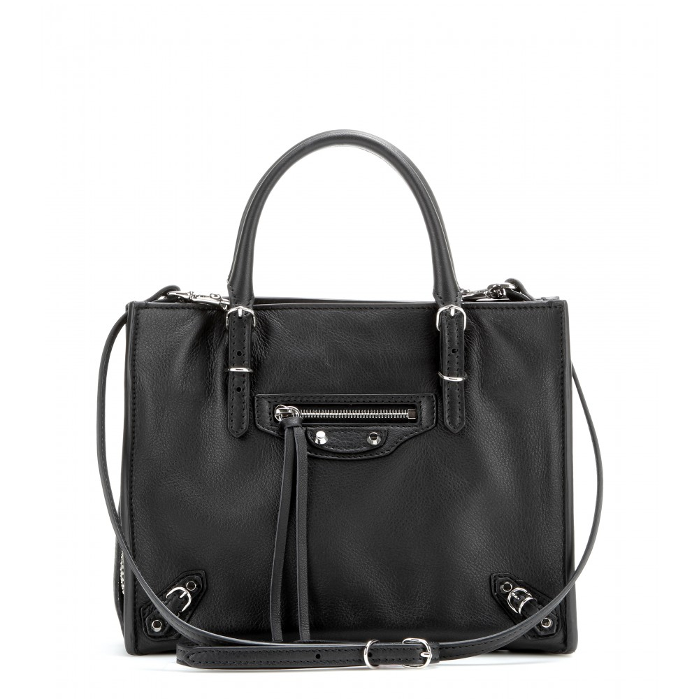 Balenciaga Mini Papier A4 Zip Around Leather Shoulder Bag in Black | Lyst