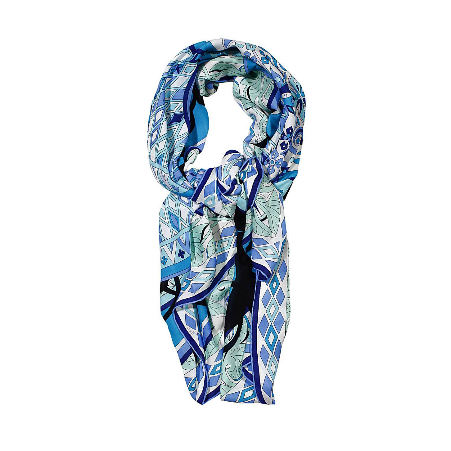 Emilio Pucci Foulard 135x135 Stola Silk Print in Blue (Turquoise) | Lyst