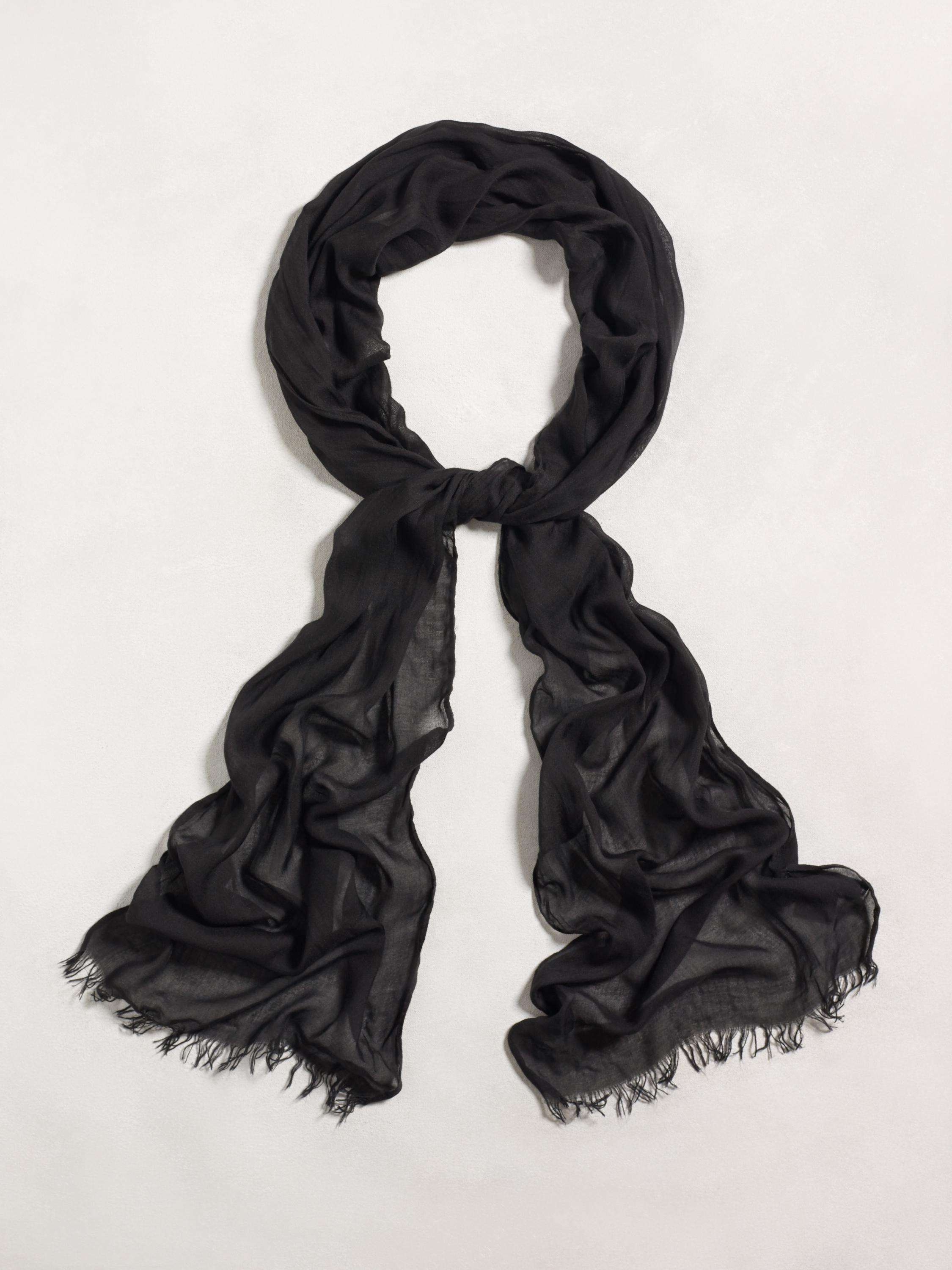 John varvatos Solid Crinkle Guaze Scarf in Black for Men Lyst