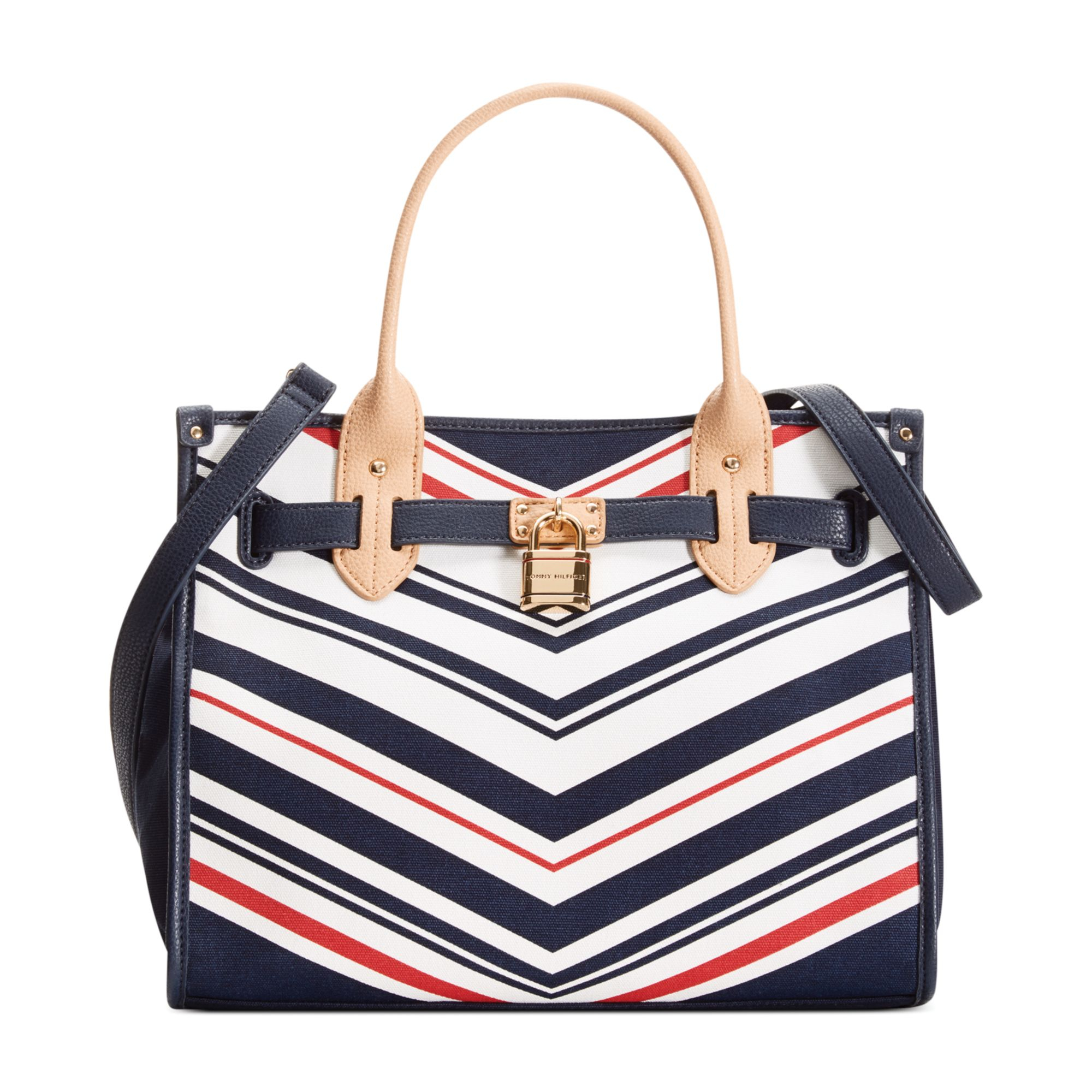 Tommy Hilfiger Canvas Th Heritage Lock Shopper in Blue (Navy/Red) | Lyst
