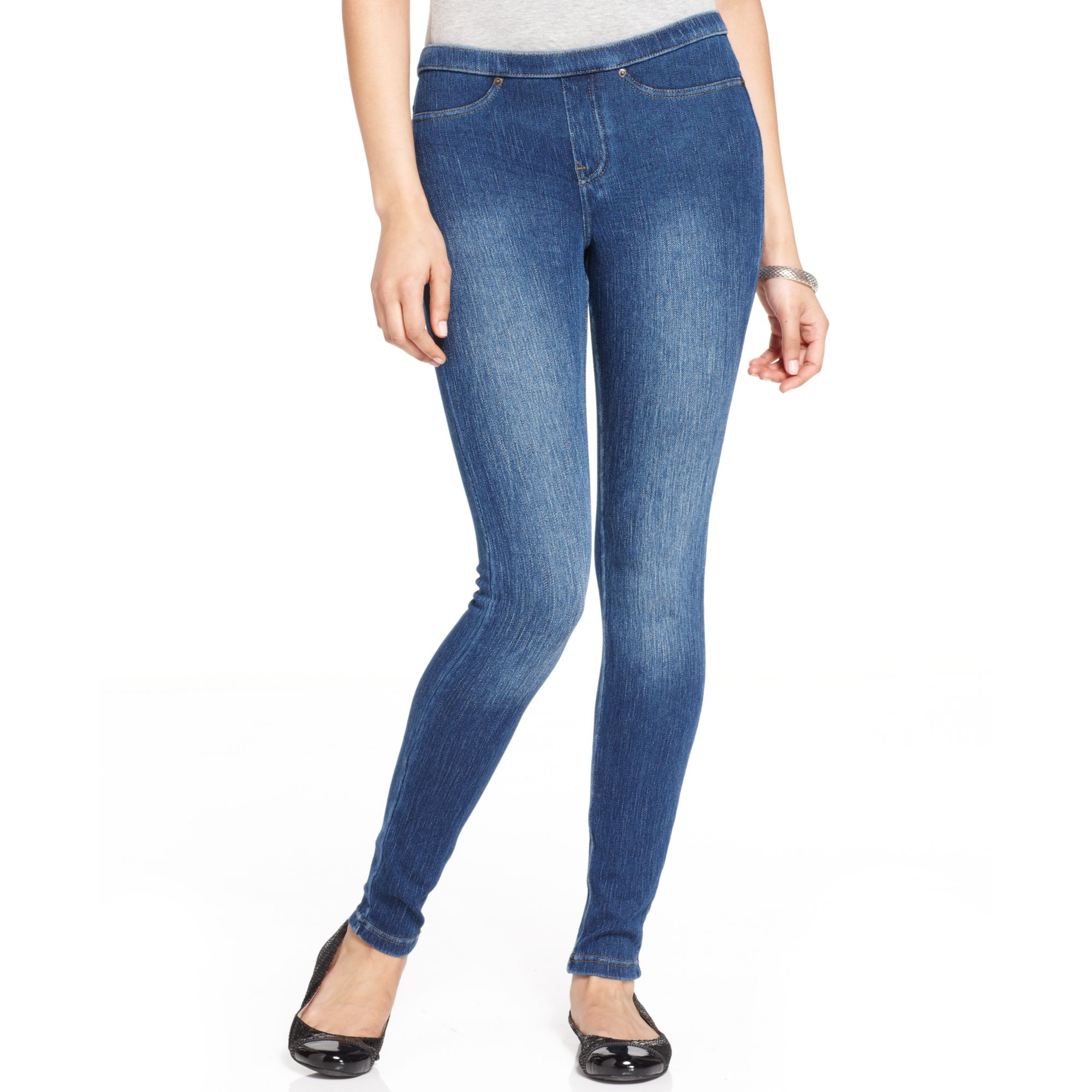 Hue Original Jeans Faded Leggings in Blue (Medium Wash) | Lyst