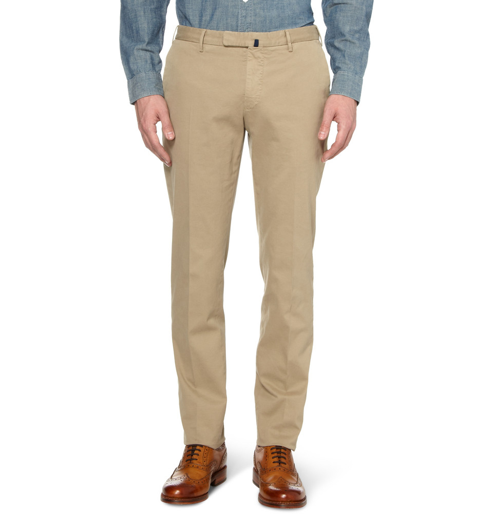 Lyst - Incotex Four Season Slim-Fit Cotton-Blend Chinos in Brown for Men