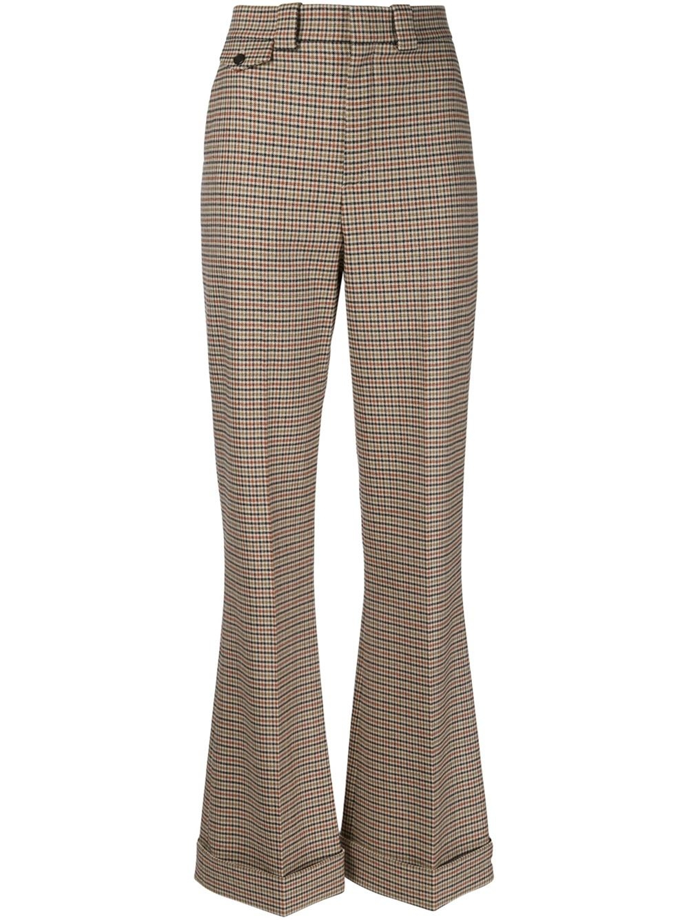 Chloé Plaid Flared Trousers in Multicolor | Lyst
