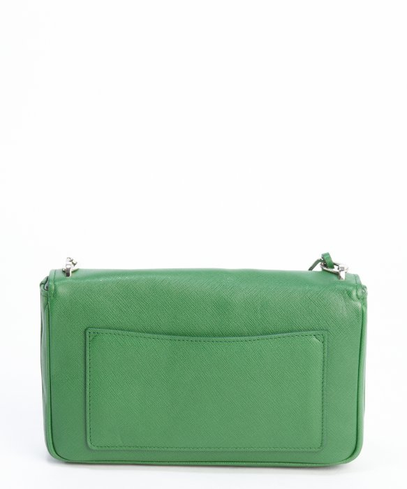 prada vernice flower - Prada Green Saffiano Leather Chainlink Shoulder Bag in Green | Lyst