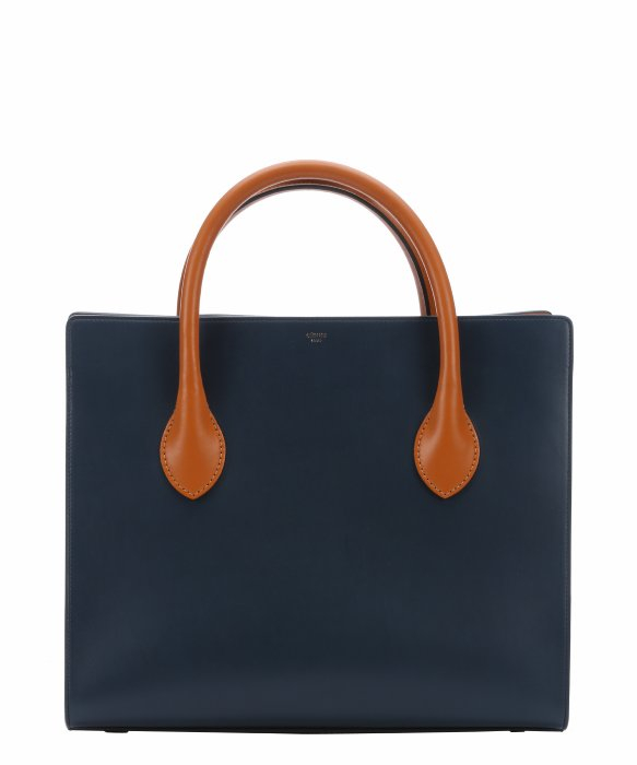 celine bag original price - Cline Dark Blue Leather Boxy Top Handle Tote Bag in Blue | Lyst