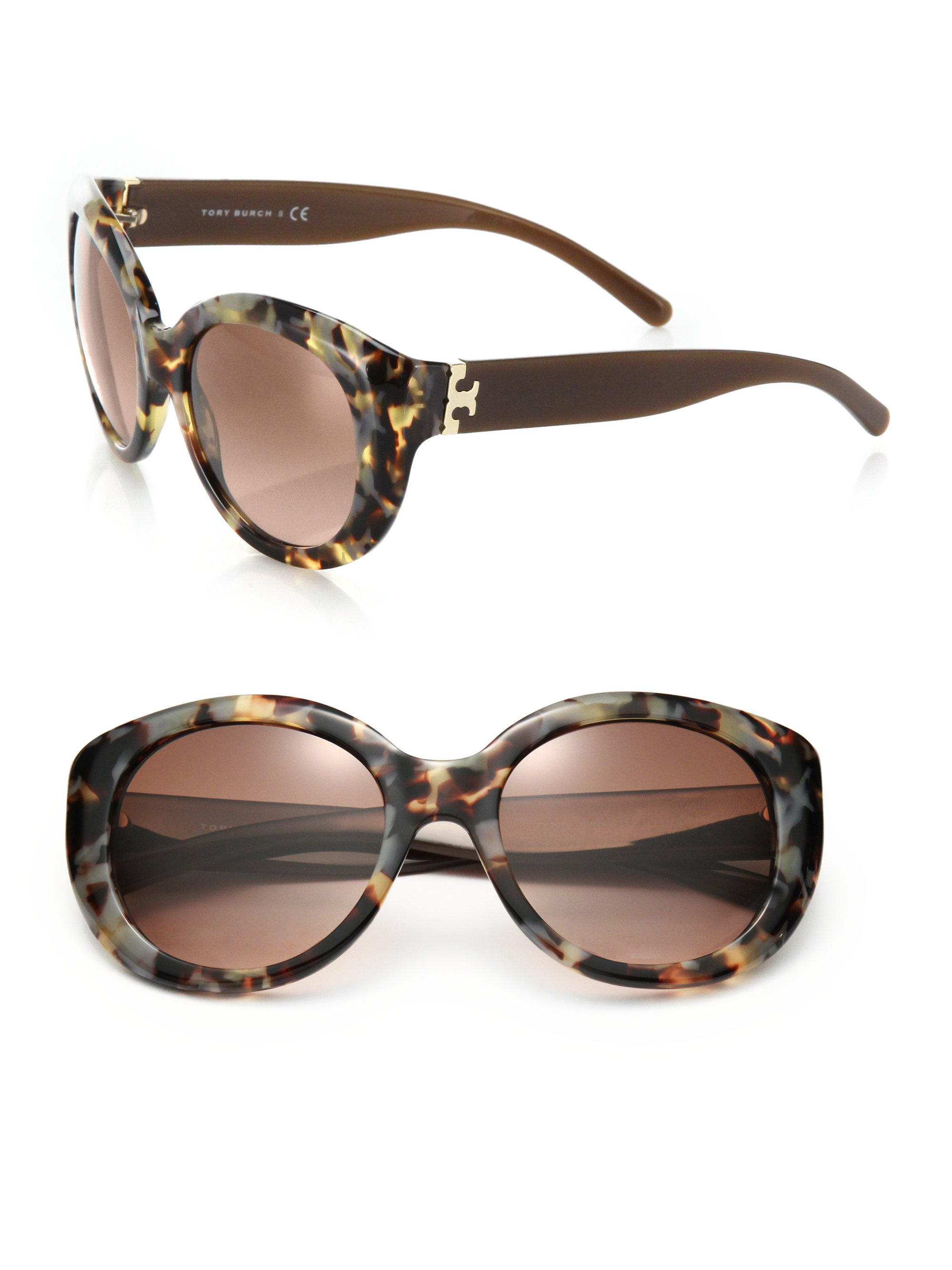 Lyst - Tory Burch Oversized 54mm Round Sunglasses in Brown