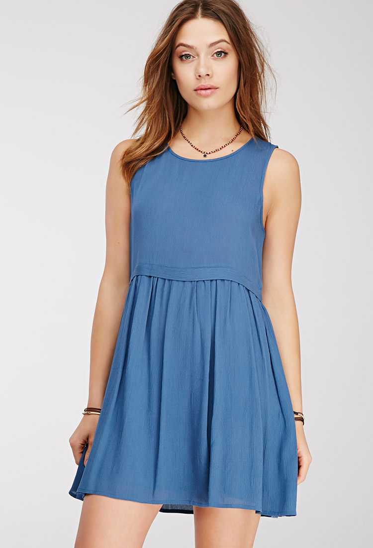 Forever 21 Classic Babydoll Dress in Blue  Lyst