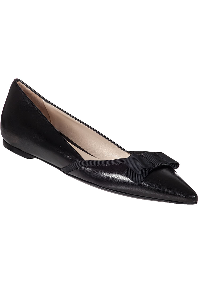 Lyst - Roberto Festa Bow-Detail Leather Flats in Black