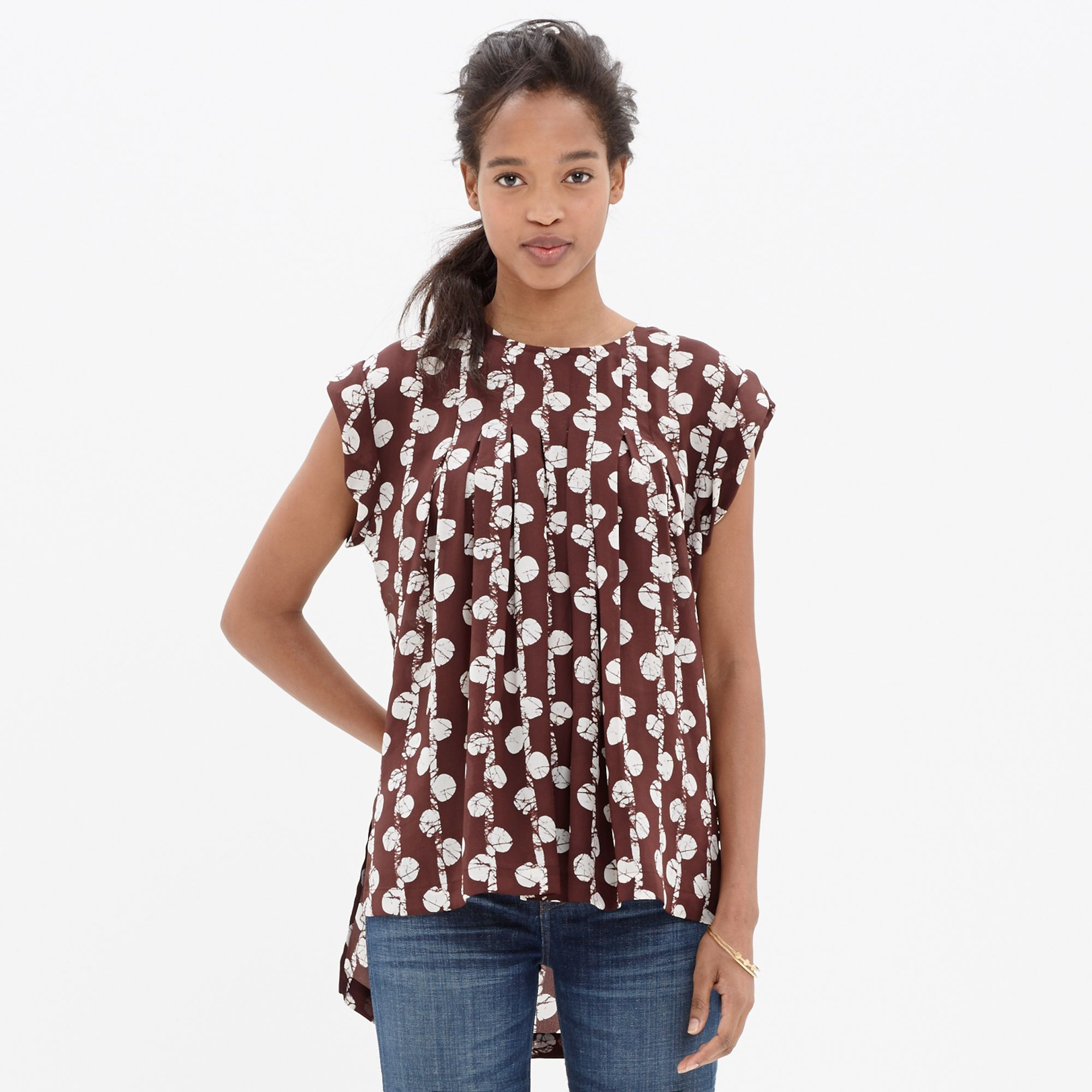 madewell silk garden top in batik vine in purple lyst madewell silk garden top in batik vine in purple lyst
