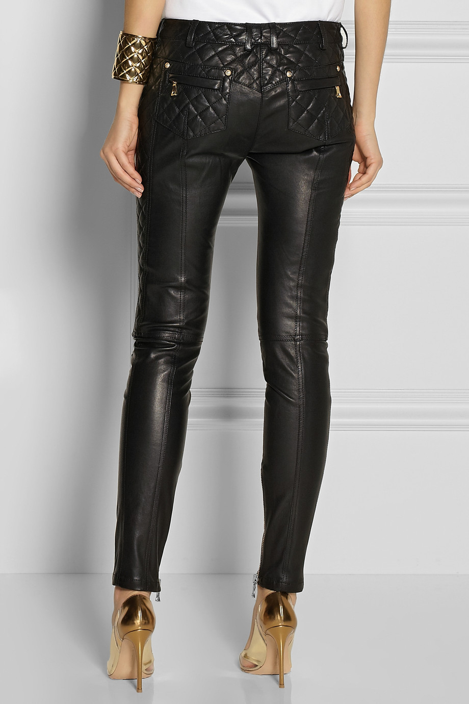 leather skinny pants womens