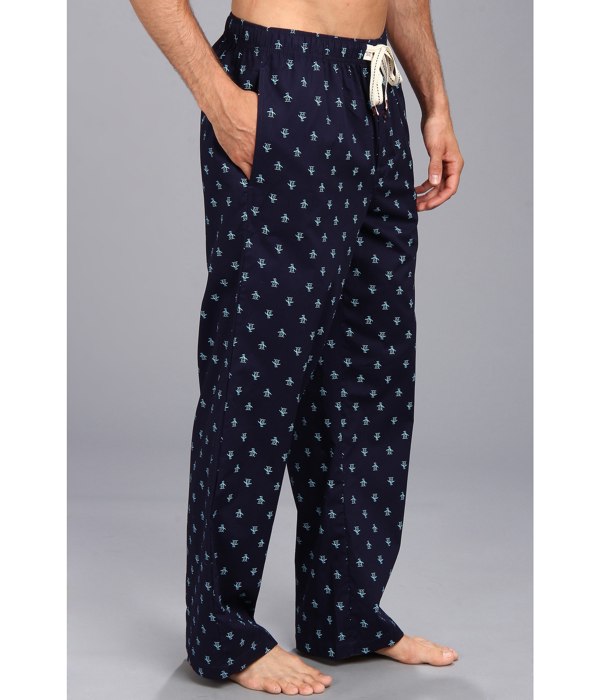 Original Penguin Woven Lounge Pant with All Over Penguins in Blue for ...