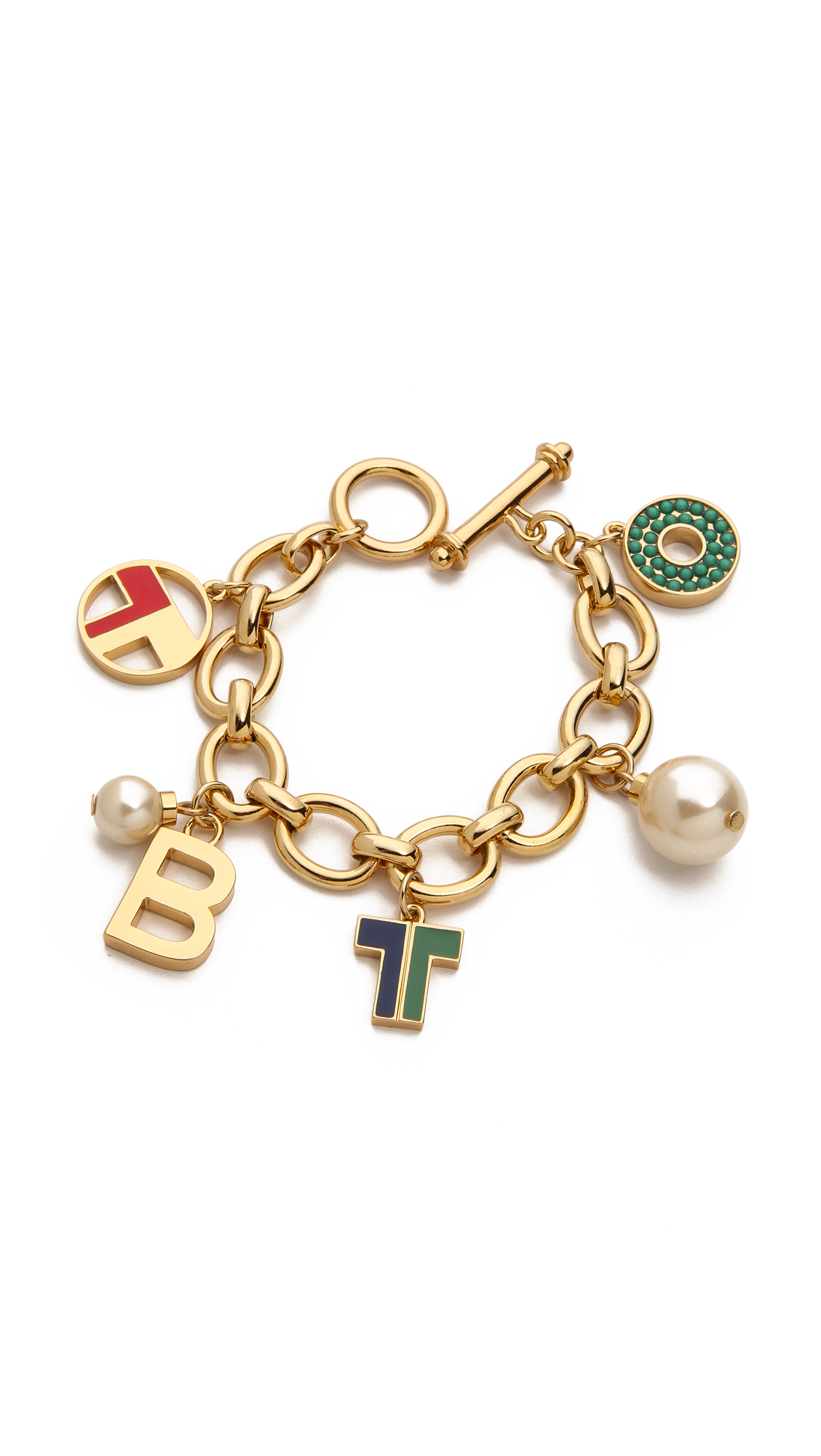 Tory burch Theresa Charm Bracelet in Metallic Lyst