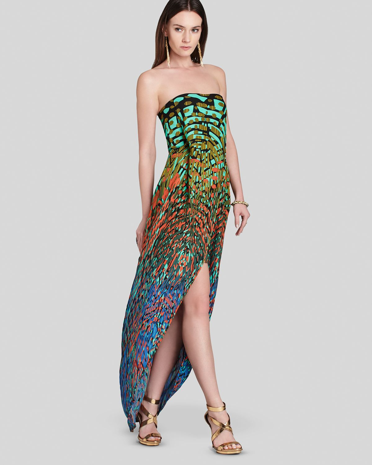 Lyst - Bcbgmaxazria Bcbg Max Azria Gown Jesse Strapless Print Tulip Hem