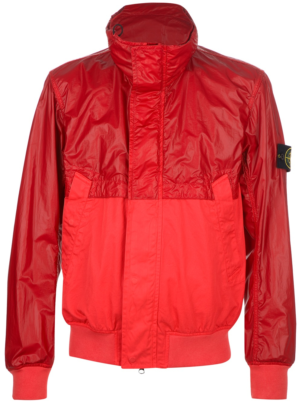 Stone Island Zipup Windbreaker Jacket in Red for Men - Lyst