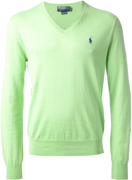 Polo Ralph Lauren V-Neck Sweater in Green for Men | Lyst