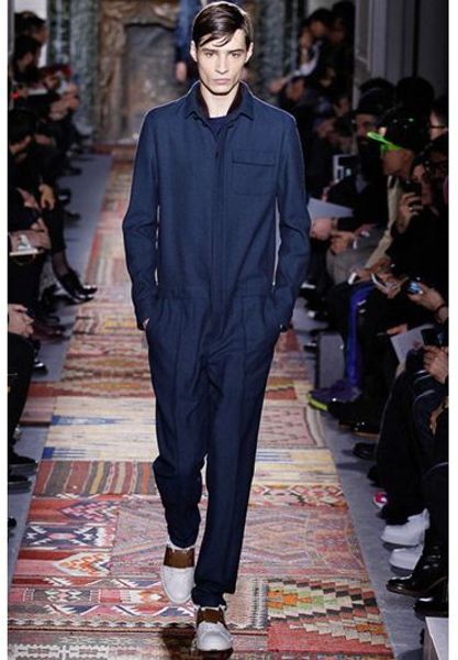 Valentino Wool Blend Flannel Jumpsuit in Blue for Men (NAVY) | Lyst