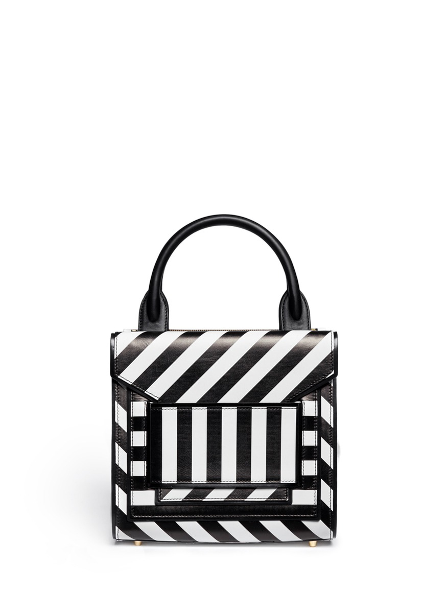 Mini Striped Backpack Black And White Striped Mini Backpack | semashow.com