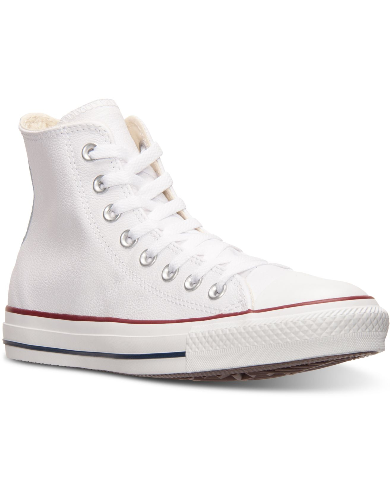 Converse Optic White Mens Chuck Taylor High Leather Casual Sneakers From Finish Line White Product 3 868311186 Normal 