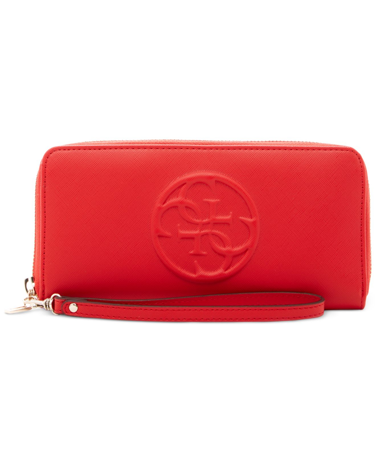 Guess Korry Large Zip Around Wallet in Red | Lyst