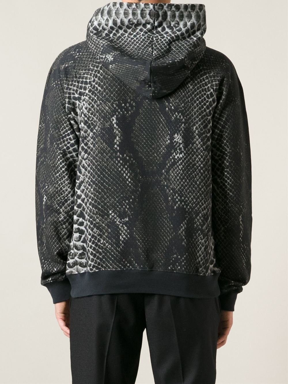 Lyst - Christopher kane Python Skin Hoodie in Gray for Men