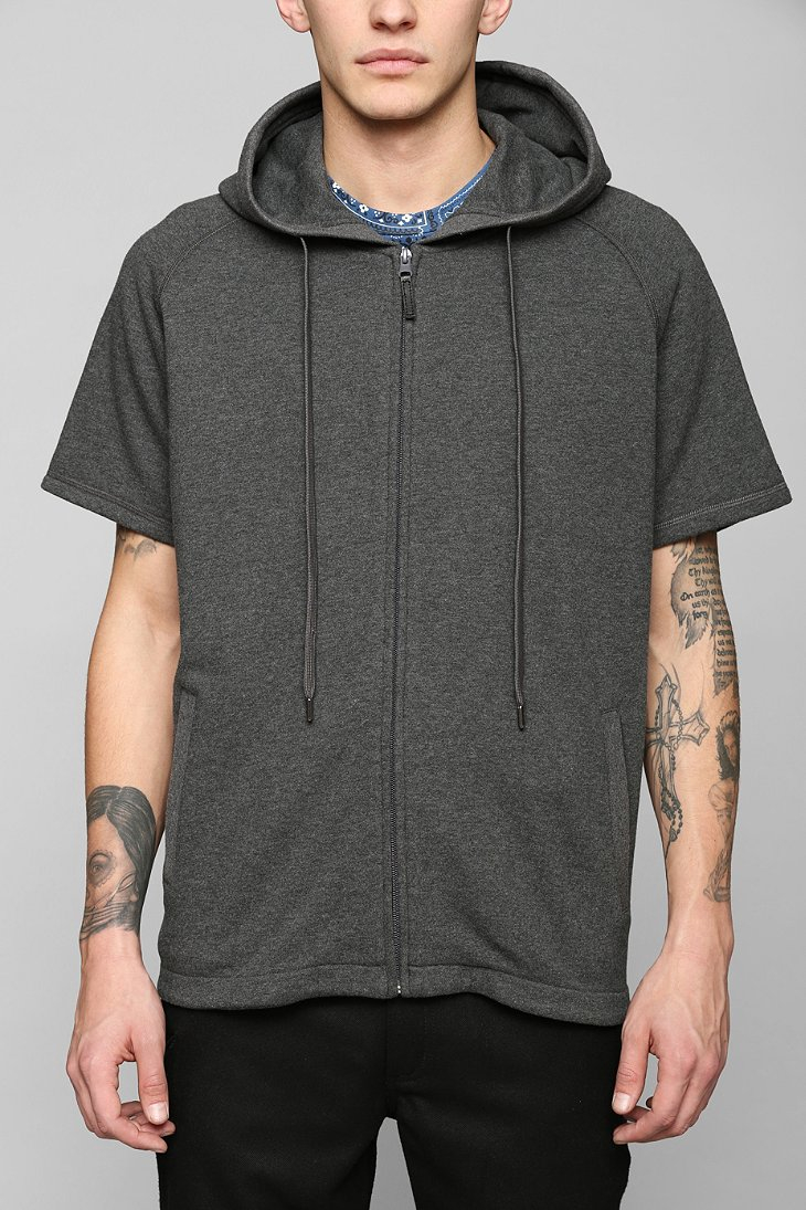 Lyst - Urban Outfitters Unyforme Fishtail Shortsleeve Zipup Hoodie ...