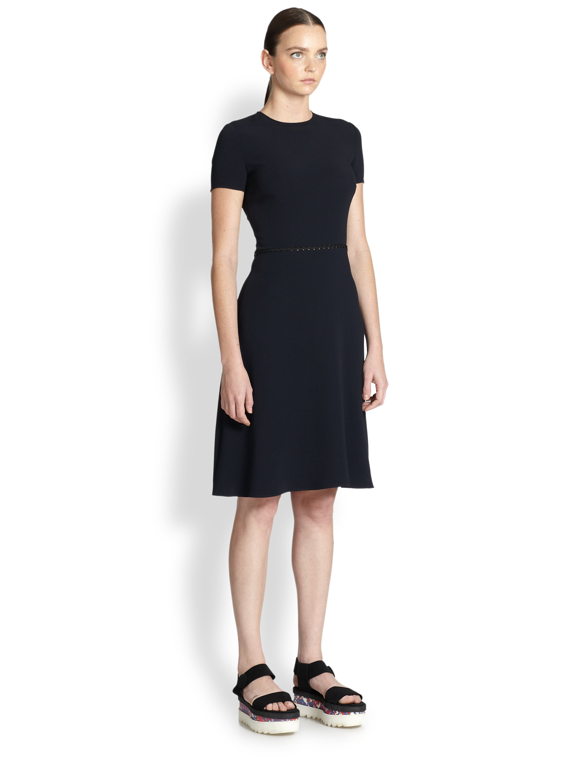 Lyst Stella Mccartney Flared Knit Dress in Blue