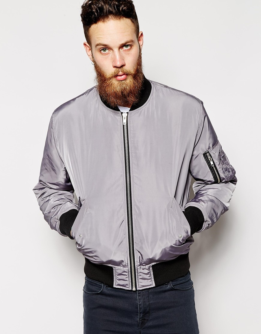 Gray Bomber Jacket - JacketIn