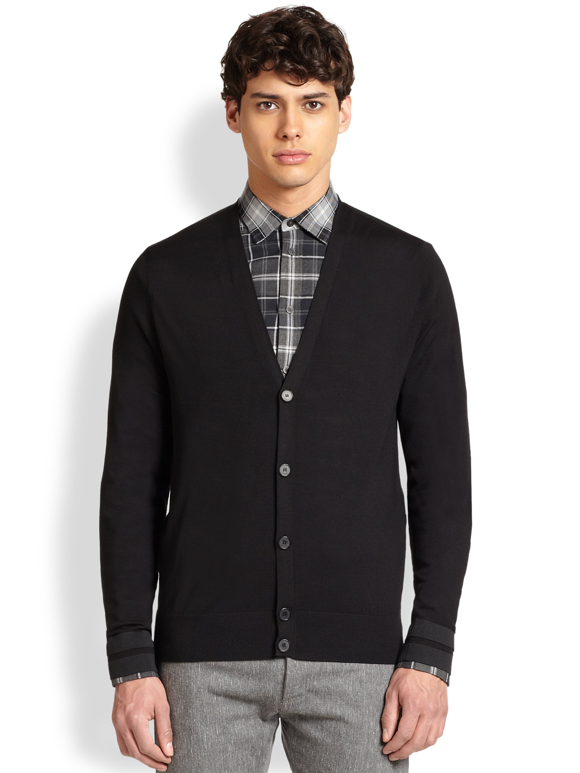 Givenchy Merino Wool Cardigan in Black for Men | Lyst