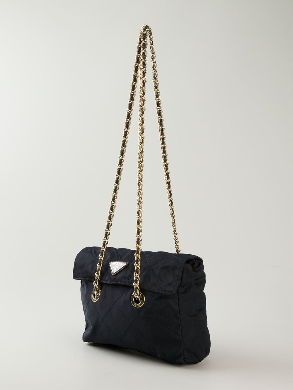 Prada Quilted Shoulder Bag in Blue | Lyst  