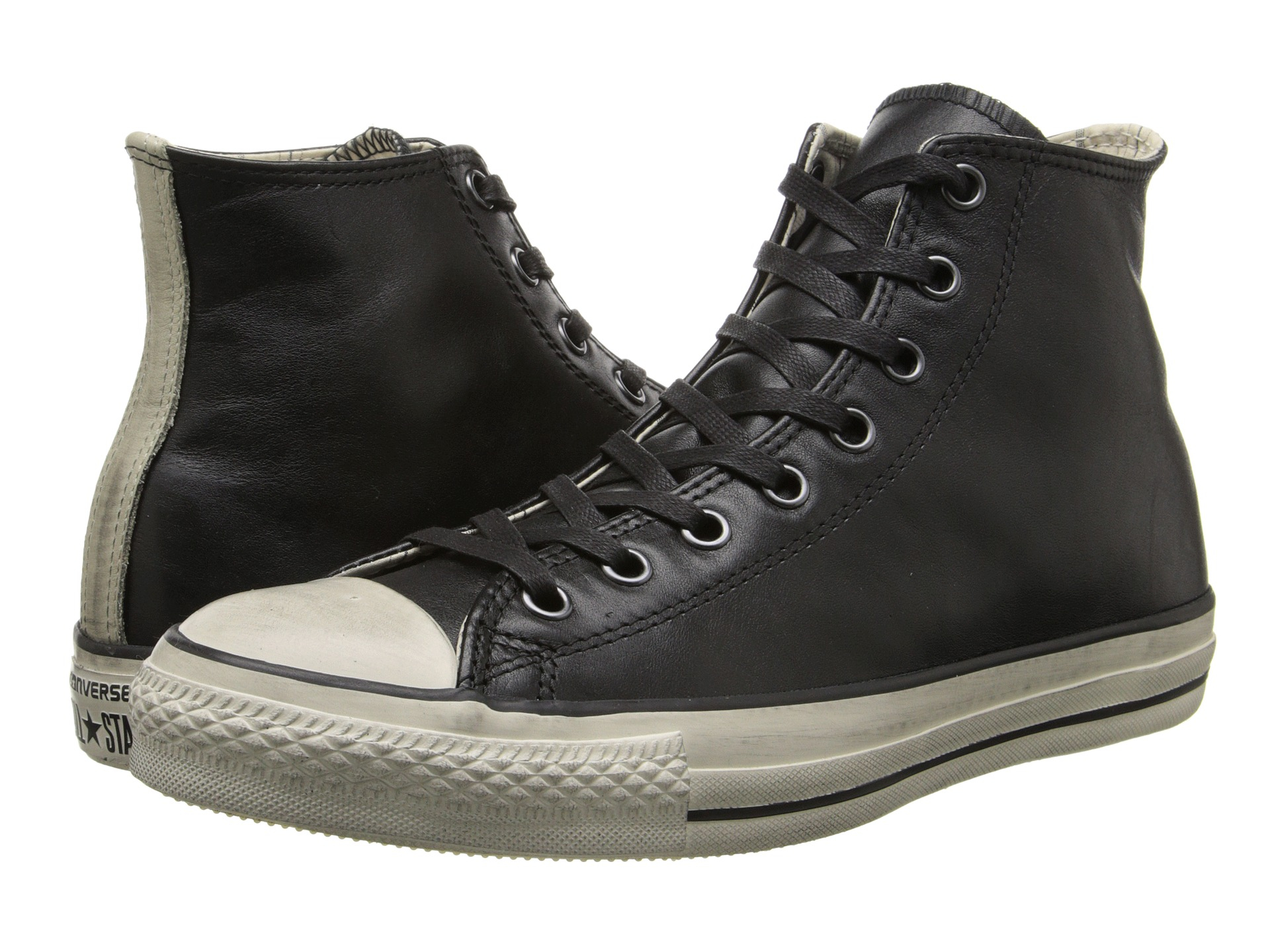 black leather converse