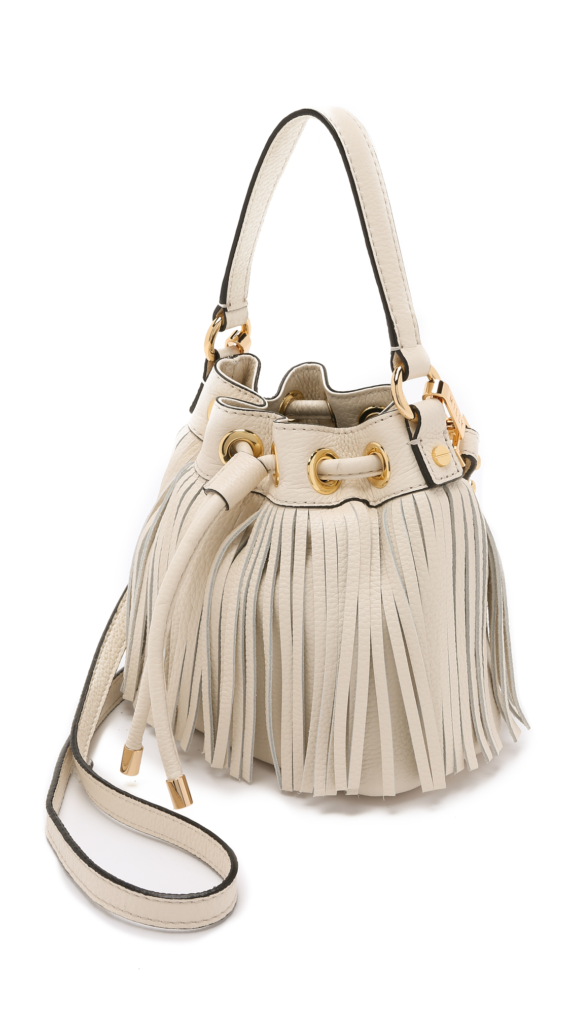 Lyst Milly Es Small Fringe Bucket Bag Bone In White Gallery
