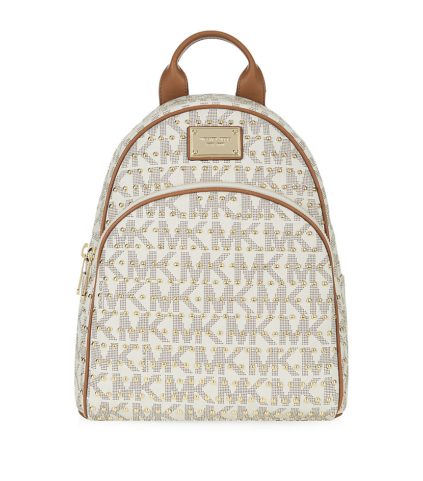 Michael michael kors Small Jet Set Studded Backpack in Natural | Lyst