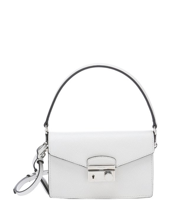Prada White Saffiano Leather Convertible Mini Shoulder Bag in ...  