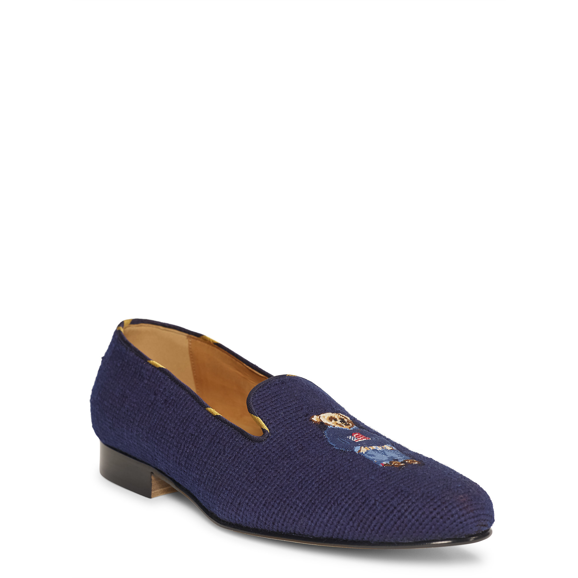 polo ralph lauren moccasin slipper in navy