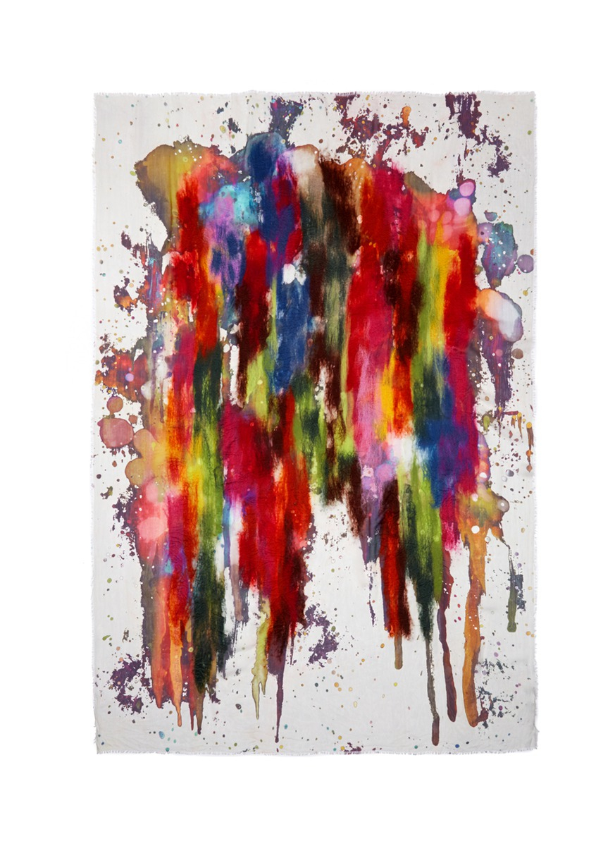 Lyst - Franco Ferrari Paint Splash Cashmere-silk Scarf
